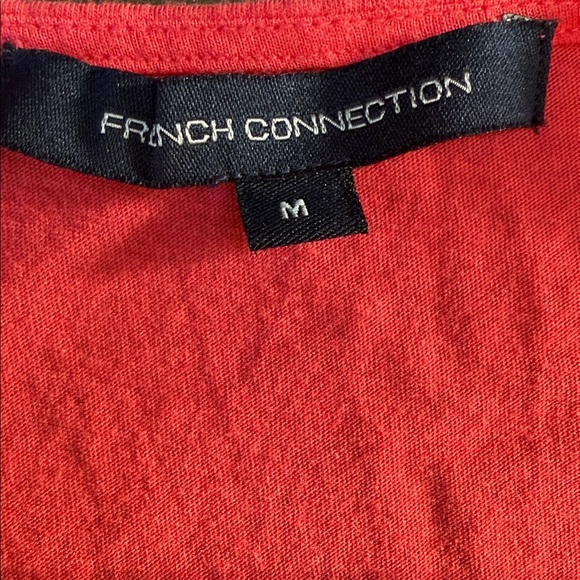 French Connection Coral Top. Size Med. Cotton Modal with Silk Sleeves - Picture 4 of 5